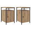 vidaXL Cabinet de chevet 2 pcs Ch&ecirc;ne artisanal 40 x 42 x 60cm