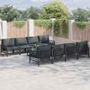 vidaXL Ensemble de canapé de jardin 9 pcs Anthracite Acier & tissu