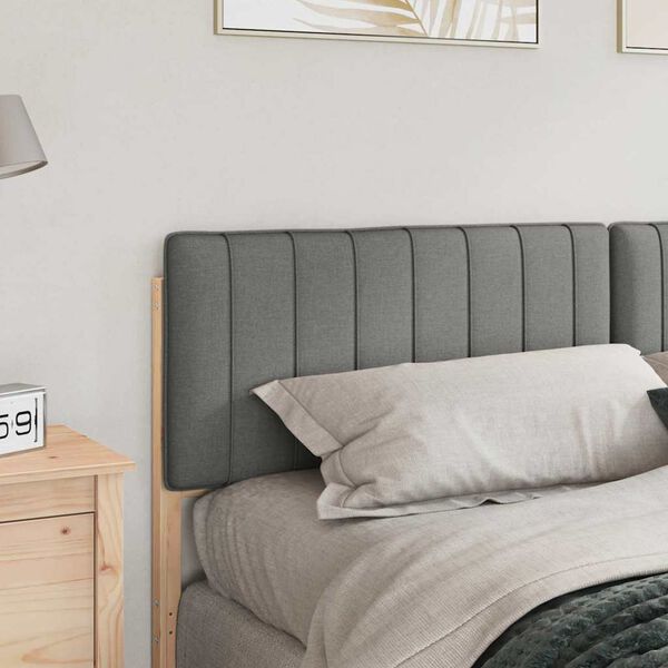 vidaXL T&ecirc;te de lit capitonn&eacute;e Marron et gris clair 200 cm Pin massif