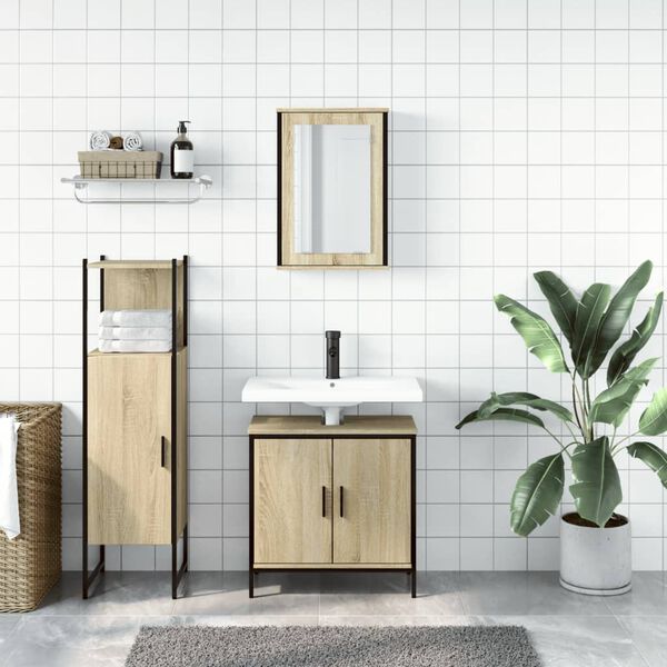 vidaXL Ensemble de meubles de salle de bain 3 pcs ch&ecirc;ne sonoma