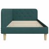 vidaXL Cadre de lit d'angle Vert foncé 90 x 190 cm tissu