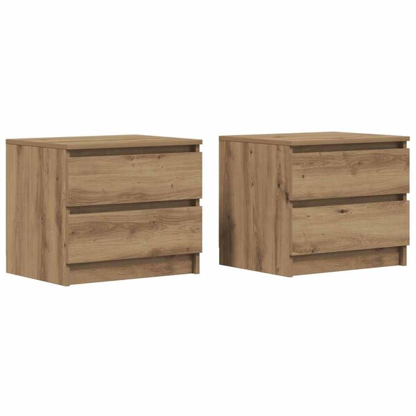 vidaXL Tables chevet 2pcs chêne artisanal 50x40x43.5cm bois ingénierie