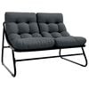 vidaXL Mobilier de jardin Noir 110 x 81 x 71 cm Acier enduit de poudre