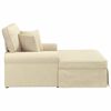 vidaXL Chaise lounge avec jupe Cr&egrave;me 91 x 157 x 91 cm tissu