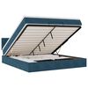 VidaXL Cadre de lit ottoman avec matelas bleu fonc&eacute; 180x200 cm velours