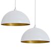 vidaXL Plafonnier 2 pcs Hauteur r&eacute;glable Semi-sph&eacute;rique Blanc