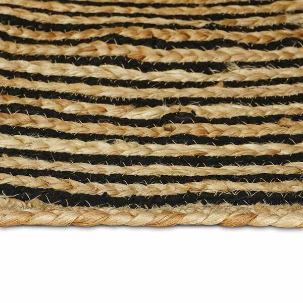 vidaXL Tapis Naturel et Noir 120 x 120 cm Jute