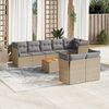 vidaXL Salon de jardin avec coussins 9 pcs beige r&eacute;sine tress&eacute;e