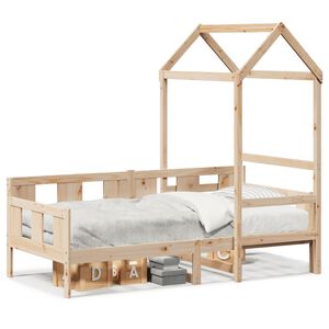 vidaXL Lit de jour avec toit sans matelas 90x190 cm bois massif