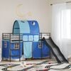 vidaXL Lit mezzanine pour enfants Noir et Bleu 99,5 x 190 cm M&eacute;tал