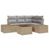 vidaXL Ensemble de canap&eacute; de jardin 5 pcs Beige polyrotin