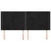 vidaXL T&ecirc;te de lit avec oreilles Noir 203x16x118/128 cm Velours