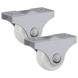 vidaXL Roulettes 2 pi&egrave;ces Blanc 42 x 11,5 x 29 mm Fer