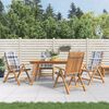 vidaXL Chaises de jardin inclinables lot de 4 et coussins bois teck
