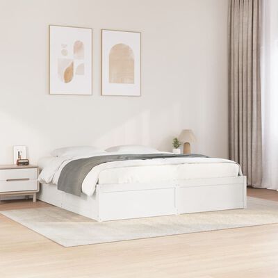 vidaXL Cadre de lit sans matelas blanc 180x200 cm bois massif de pin