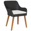 vidaXL Ensemble de salle &agrave; manger pour jardin 7 pcs Noir polyrotin