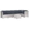 vidaXL Canap&eacute; de Jardin 6 Places avec Coussins Aspect Rattan PP Blanc