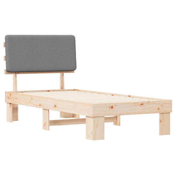 vidaXL Cadre de lit avec t&ecirc;te de lit rembourr&eacute;e Gris clair 80 x 200 cm
