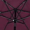 vidaXL Parasol de jardin &agrave; 3 niveaux m&acirc;t en aluminium rouge bordeaux