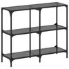 vidaXL Table console avec dessus en verre noir 98x30x81 cm acier