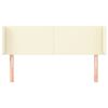 vidaXL T&ecirc;te de lit avec oreilles Cr&egrave;me 147x16x78/88 cm Similicuir