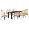 vidaXL Ensemble de salle &agrave; manger pour jardin 7 pc Marron polyrotin