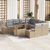 vidaXL Ensemble de canap&eacute; de jardin 9 pcs Beige et Gris clair