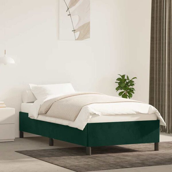 vidaXL Cadre de lit sans matelas vert foncé 80x200 cm velours