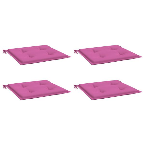 vidaXL Coussins de chaise de jardin lot de 4 rose 50x50x4 cm tissu