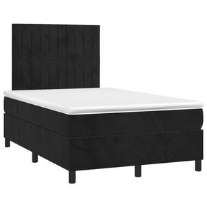 vidaXL Sommier &agrave; lattes de lit avec matelas noir 120x190 cm velours