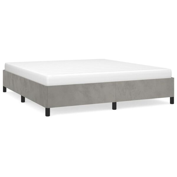 vidaXL Cadre de lit sans matelas gris clair 160x200 cm velours