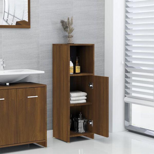 vidaXL Armoire de bain Ch&ecirc;ne marron 30x30x95 cm Bois d'ing&eacute;nierie