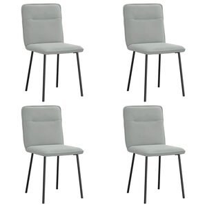 vidaXL Chaises &agrave; manger lot de 4 Gris clair Velours