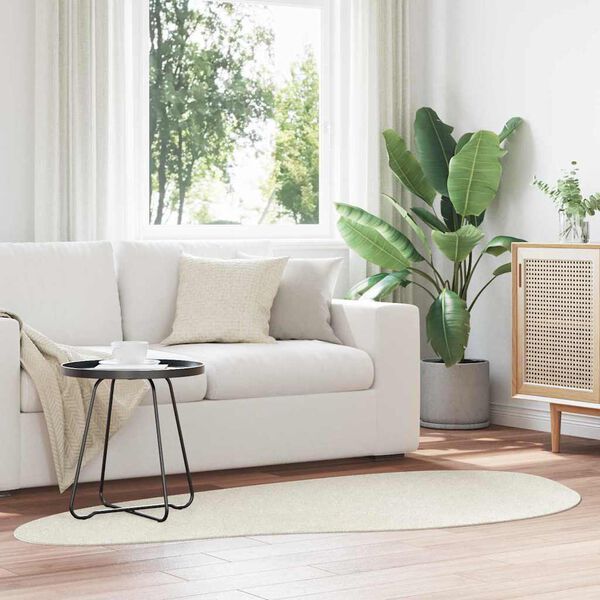 vidaXL Tapis de surface HUARTE Cr&egrave;me 100 x 200 cm Polyester