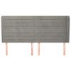 vidaXL T&ecirc;te de lit avec oreilles Gris clair 163x23x118/128 cm Velours