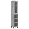 vidaXL Buffet haut Gris b&eacute;ton 34,5x34x180 cm Bois d'ing&eacute;nierie