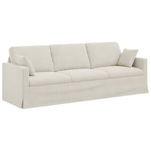 vidaXL Canap&eacute; Cr&egrave;me 228 x 78 x 80 cm Velours