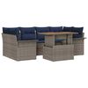 vidaXL Ensemble de canap&eacute; de jardin 7 pc gris et bleu marine