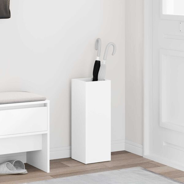 vidaXL Porte-parapluie Blanc 20 x 20 x 55,5 cm Bois d'ing&eacute;nierie