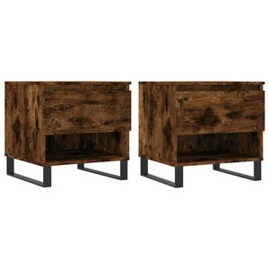 vidaXL Tables basses 2 pcs ch&ecirc;ne fum&eacute; 50x46x50 cm bois d'ing&eacute;nierie