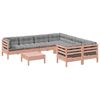 vidaXL Salon de jardin 9 pcs avec coussins sapin de douglas solide