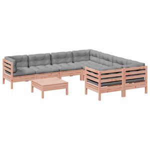 vidaXL Salon de jardin 9 pcs avec coussins sapin de douglas solide