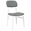 vidaXL Chaises à manger coussins 2 pcs blanc bois massif caoutchouc