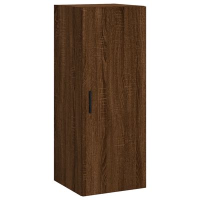 vidaXL Buffet haut Chêne marron 34,5x34x180 cm Bois d'ingénierie