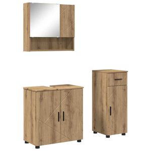 vidaXL Ensemble de mobilier de salle de bain 3 pc Ch&ecirc;ne artisanal