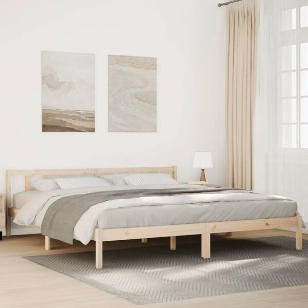 vidaXL Cadre de lit extra long sans matelas 200x210 cm bois massif pin