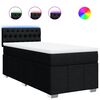 vidaXL Sommier &agrave; lattes de lit avec matelas Noir 90x190 cm Tissu