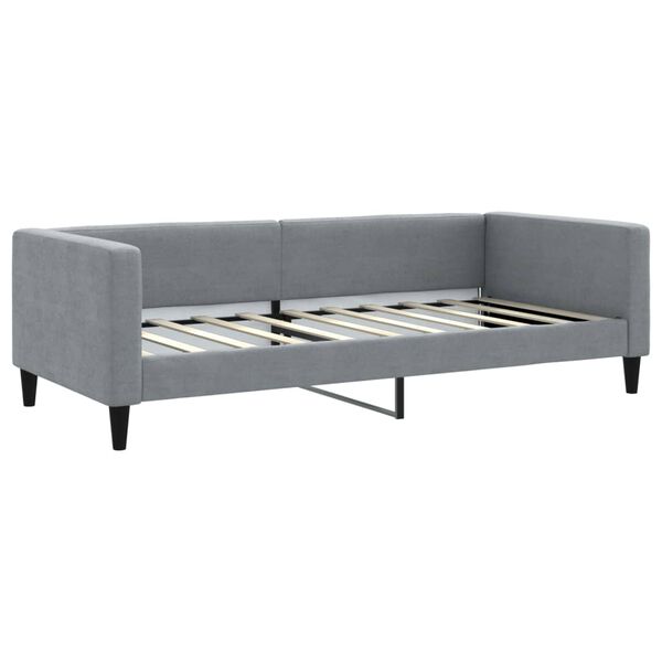 vidaXL Lit de jour avec gigogne et matelas gris clair 90x190 cm tissu