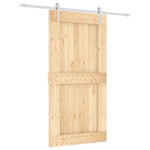 vidaXL Porte coulissante Naturel et Blanc 100 x 210 cm