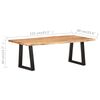 vidaXL Table basse avec bord naturel 115x60x40 cm Bois d'acacia massif